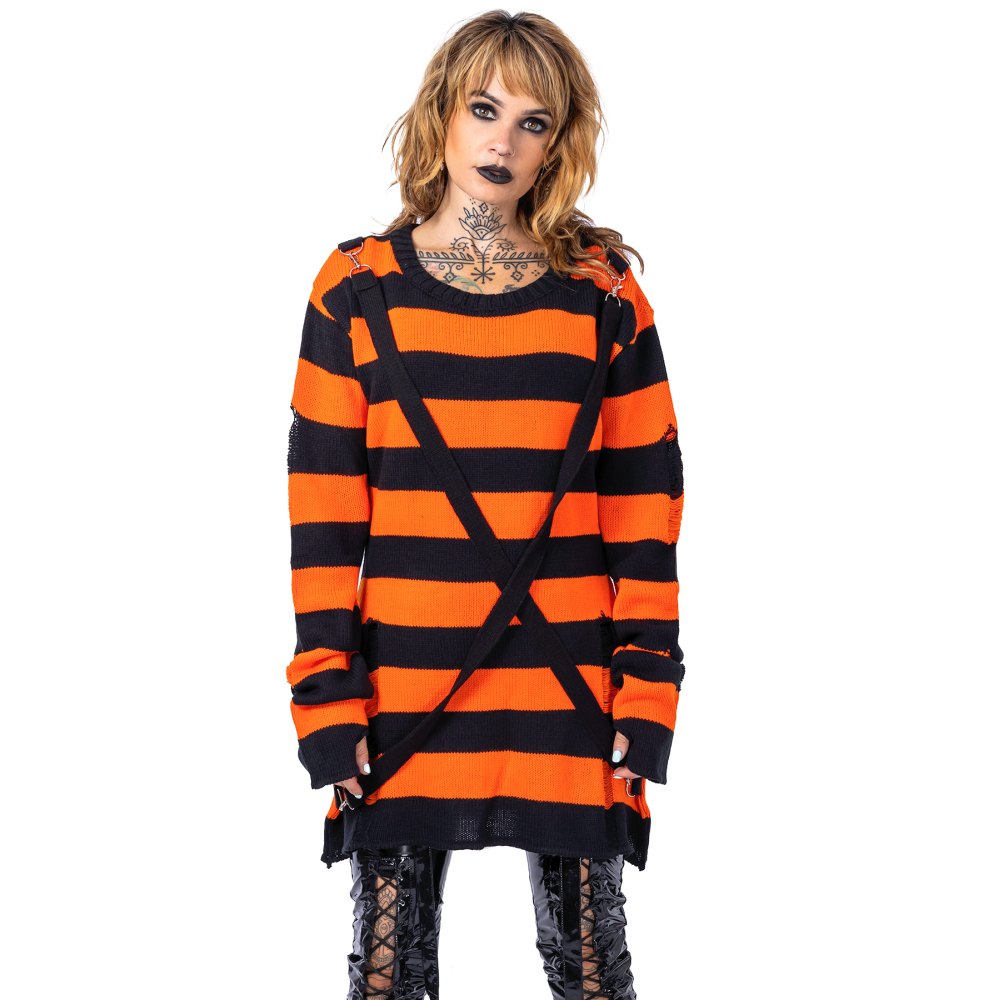 Heartless - Oriana Pull en tricot - Noir/Orange